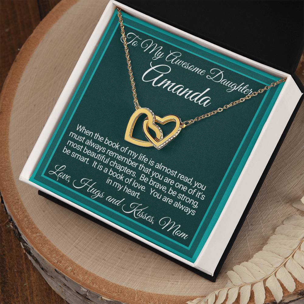 Personalized Linked Hearts Gifts For Daughter From Mom Interlocking Hearts Necklace