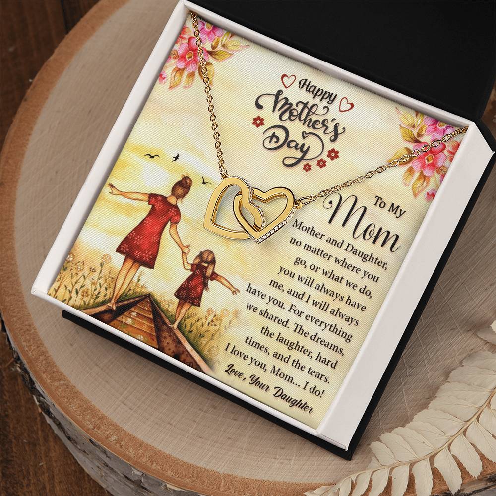 Mother And Daughter Twin Hearts Necklace Interlocking Hearts Necklace