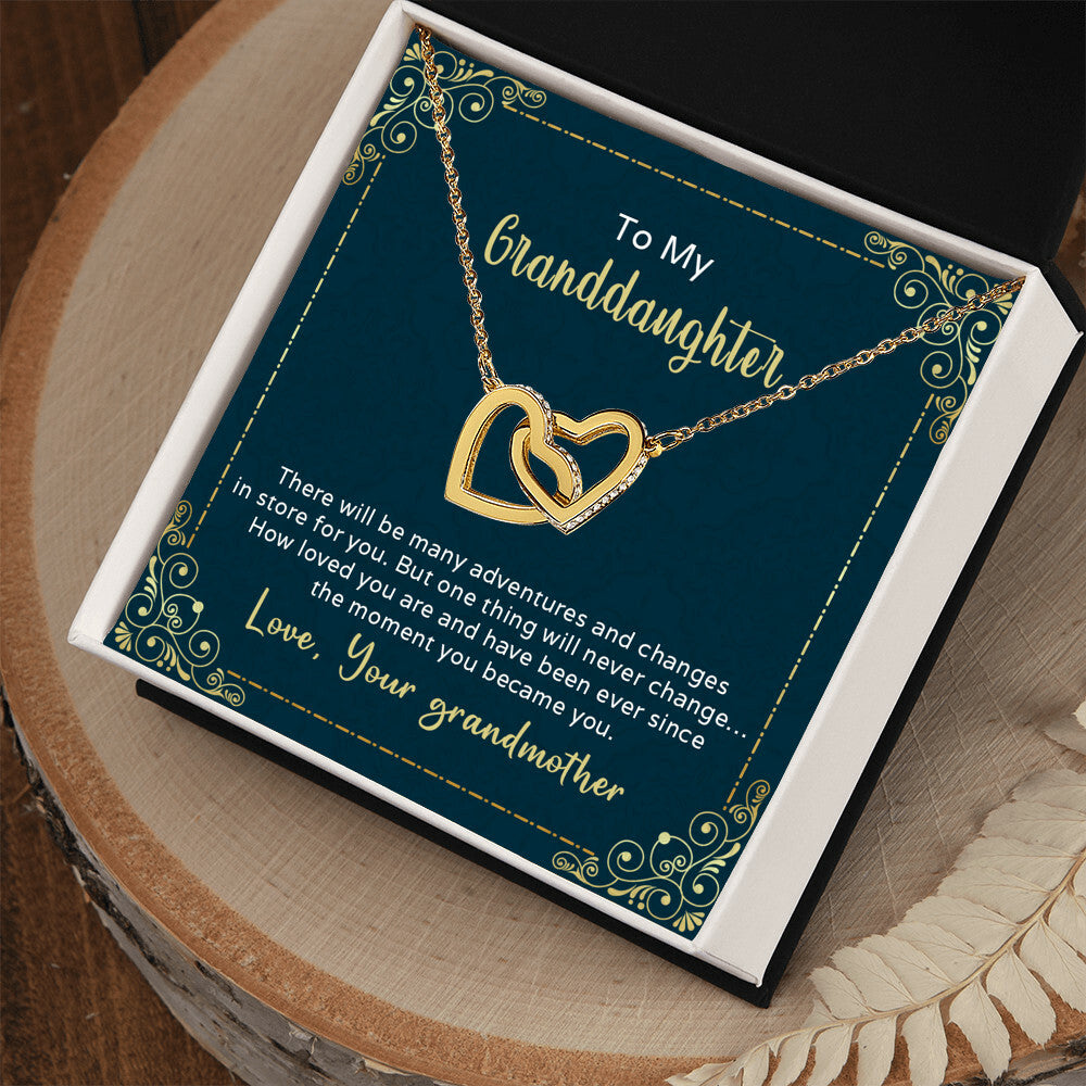 The Many Adventures In Store For You - To My Granddaughter Interlocking Hearts Necklace