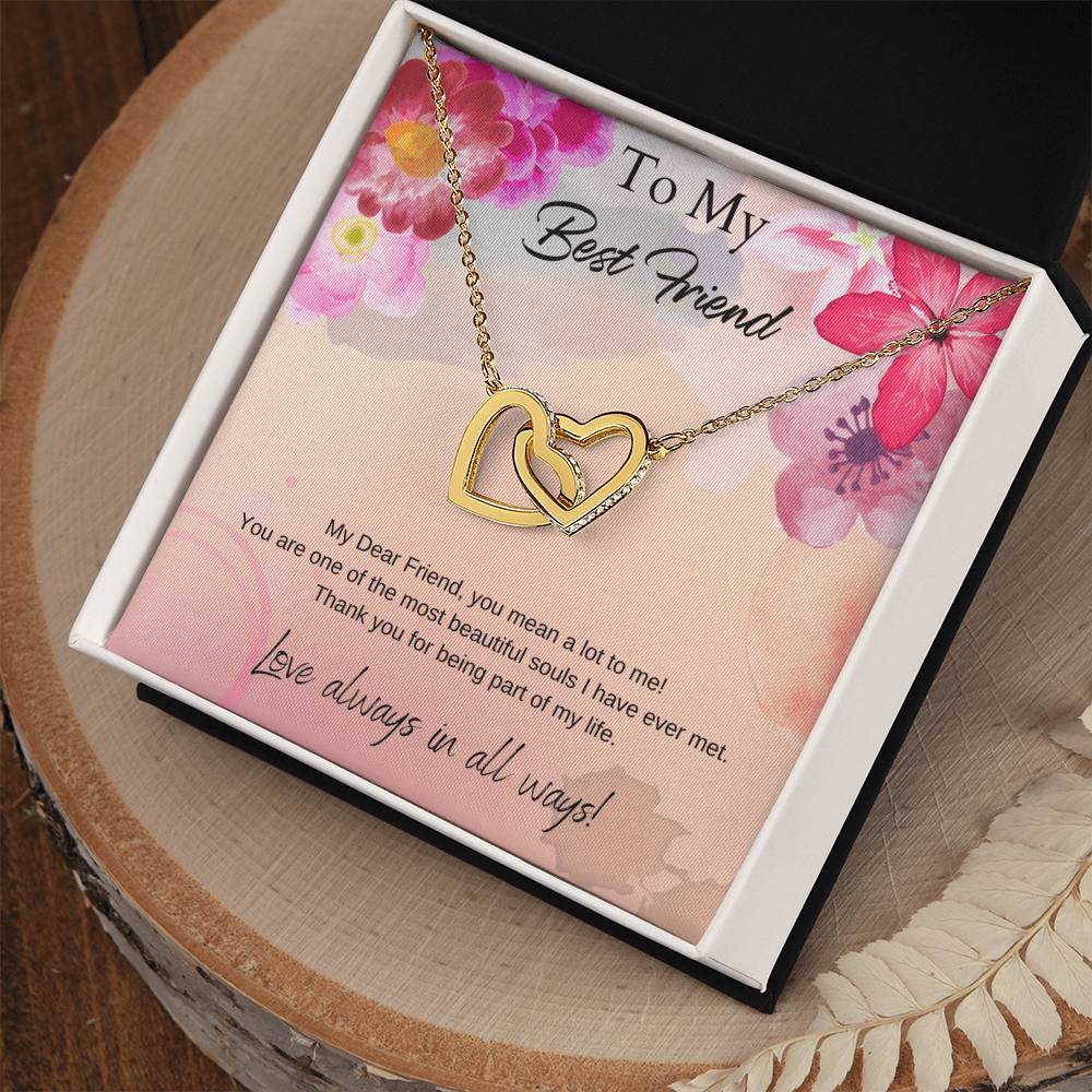 To My Best Friend Interlocking Hearts Necklace