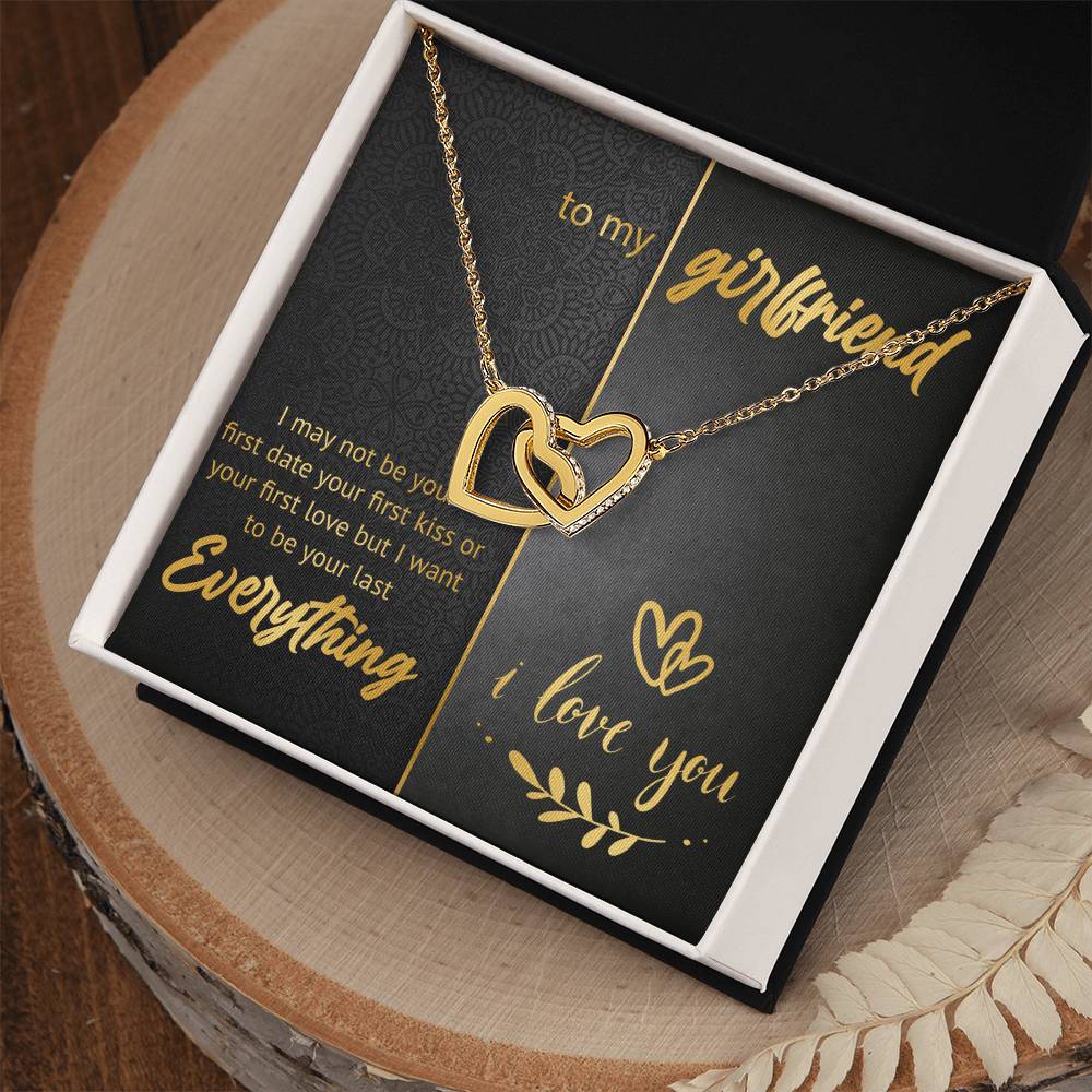To My Girlfriend - Two Hearts Interlocking Hearts Necklace