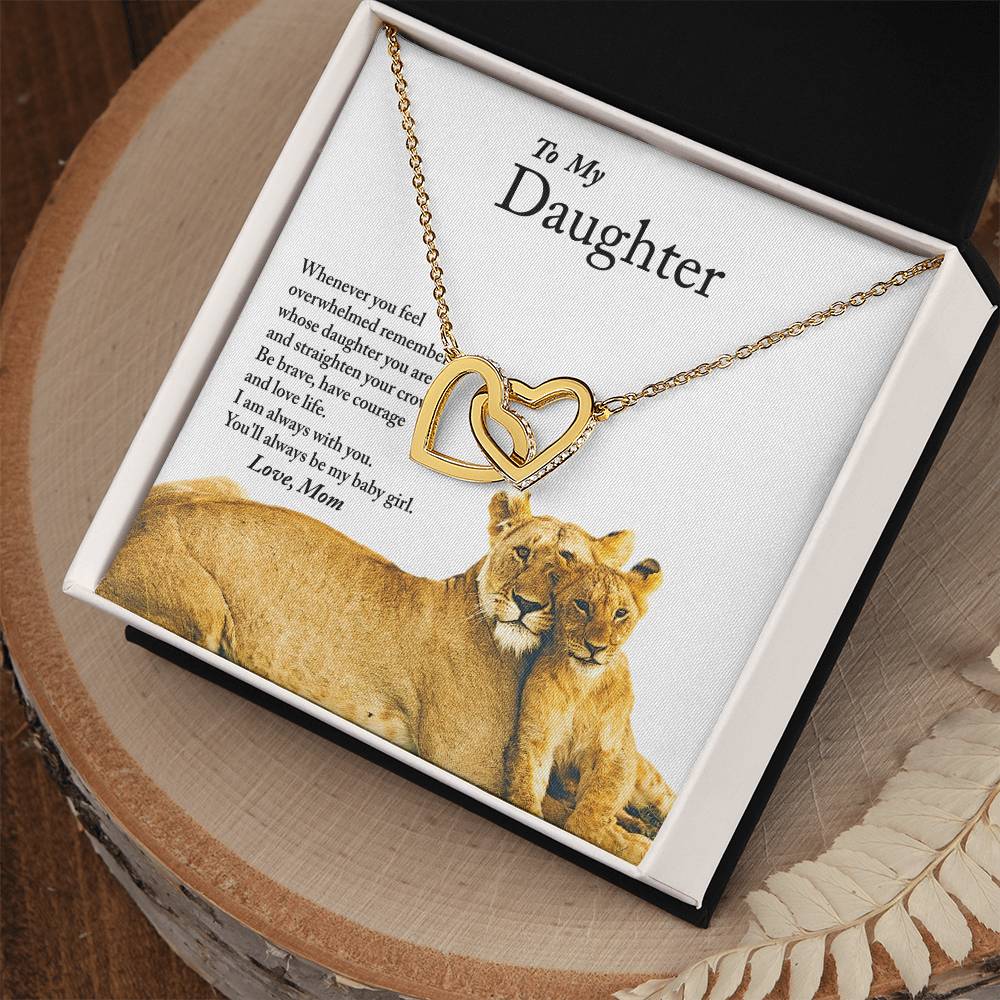 To My Daughter - Love Gift From Mom - Always With You - Interlocking Hearts Necklace