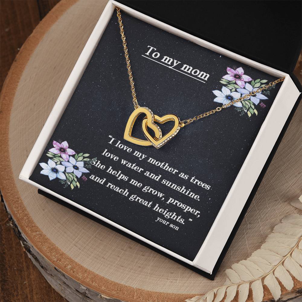 To My Mom I Will Always Be There Dragonfly Necklace Gift For Mom From Son Birthday Mother'S Day Christmas Present Interlocking Hearts Necklace