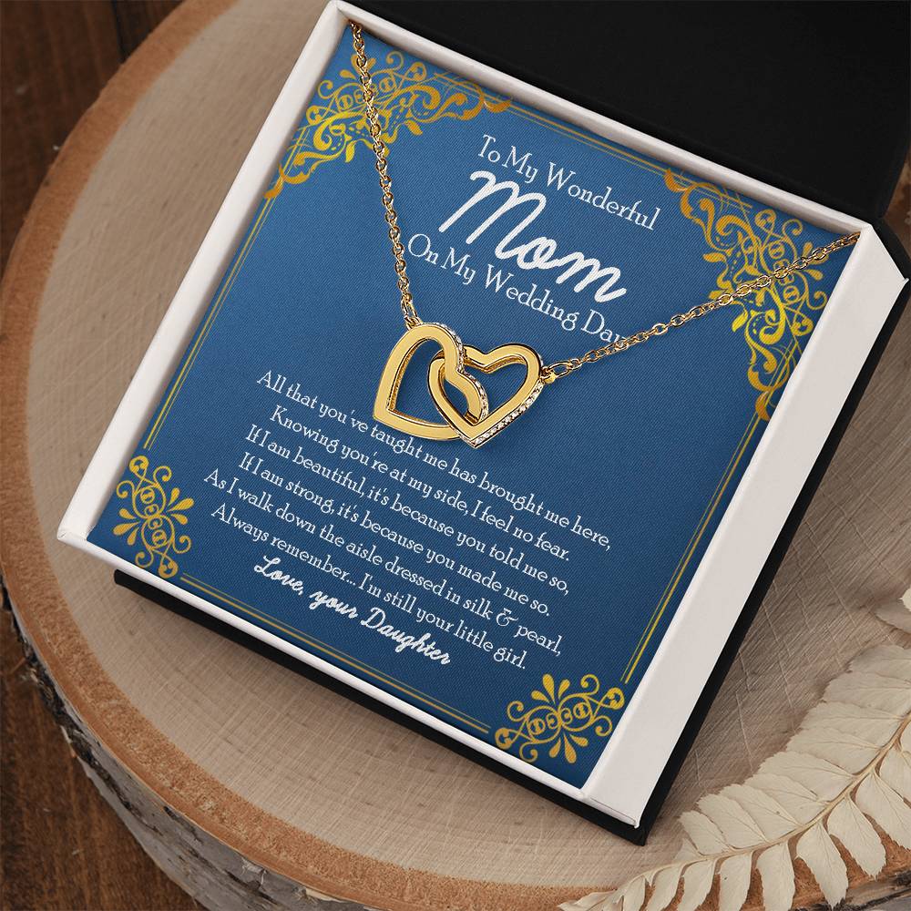 Interlocking Heart Necklace Mother Of The Bride Gift From Daughter Mom Of Bride Present Jewelry Necklace As Wedding Gift Bridal Party Rehearsal Dinner Interlocking Hearts Necklace