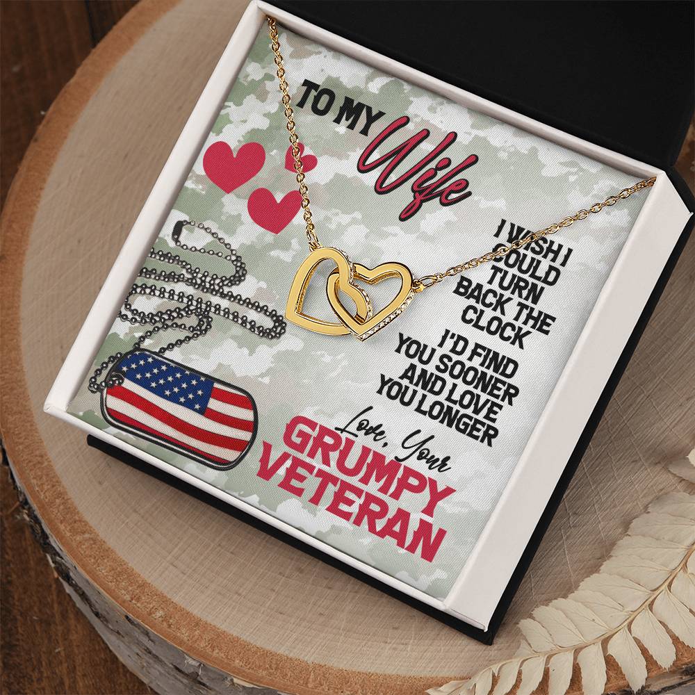 Veteran'S Wife- Interlocking Necklace Interlocking Hearts Necklace