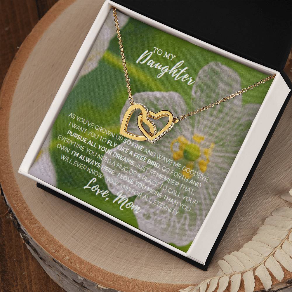 Fly Like A Bird Interlocking Hearts Necklace