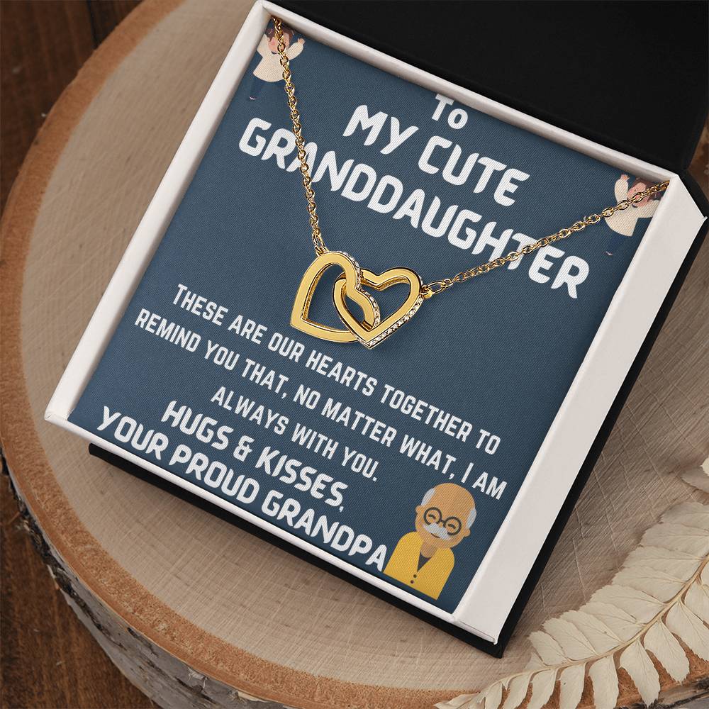 To My Granddaughter Interlocking Hearts Necklace