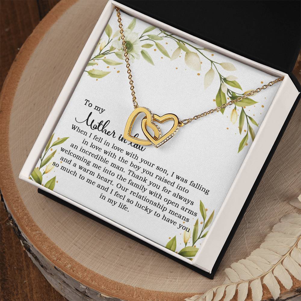 To My Mother In Law - When I Fell In Love With Your Son Interlocking Hearts Necklace