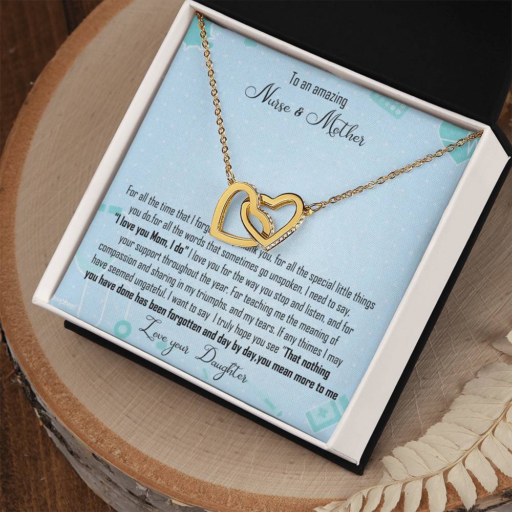 Nurse Mom Gift Interlocking Hearts Necklace Gift For Nurse Mother