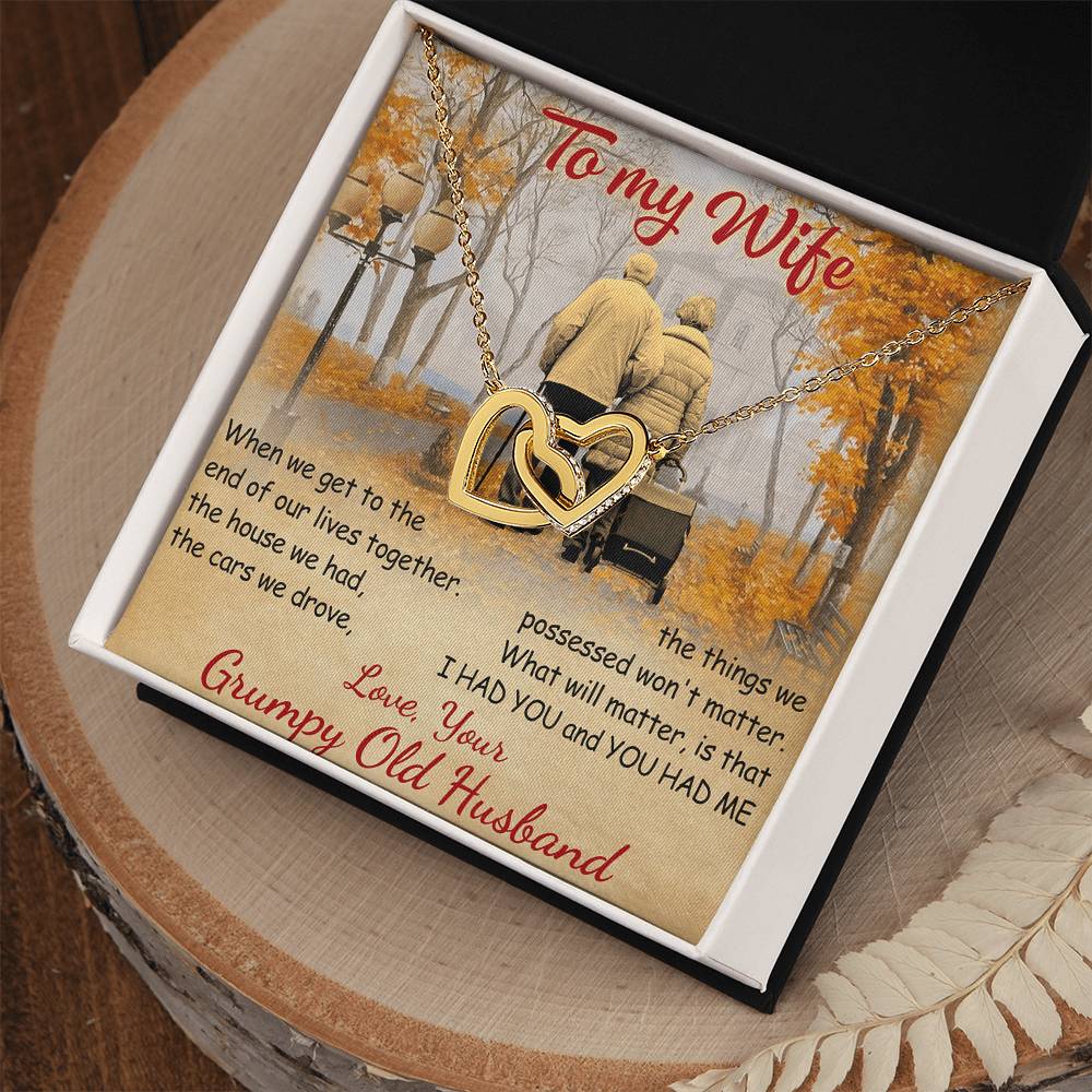 Our Lives Together - Great Gift For Wife Interlocking Hearts Necklace