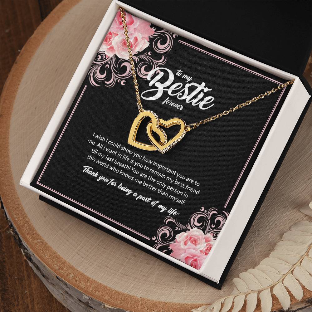 To My Bestie- Interlocking Hearts Necklace