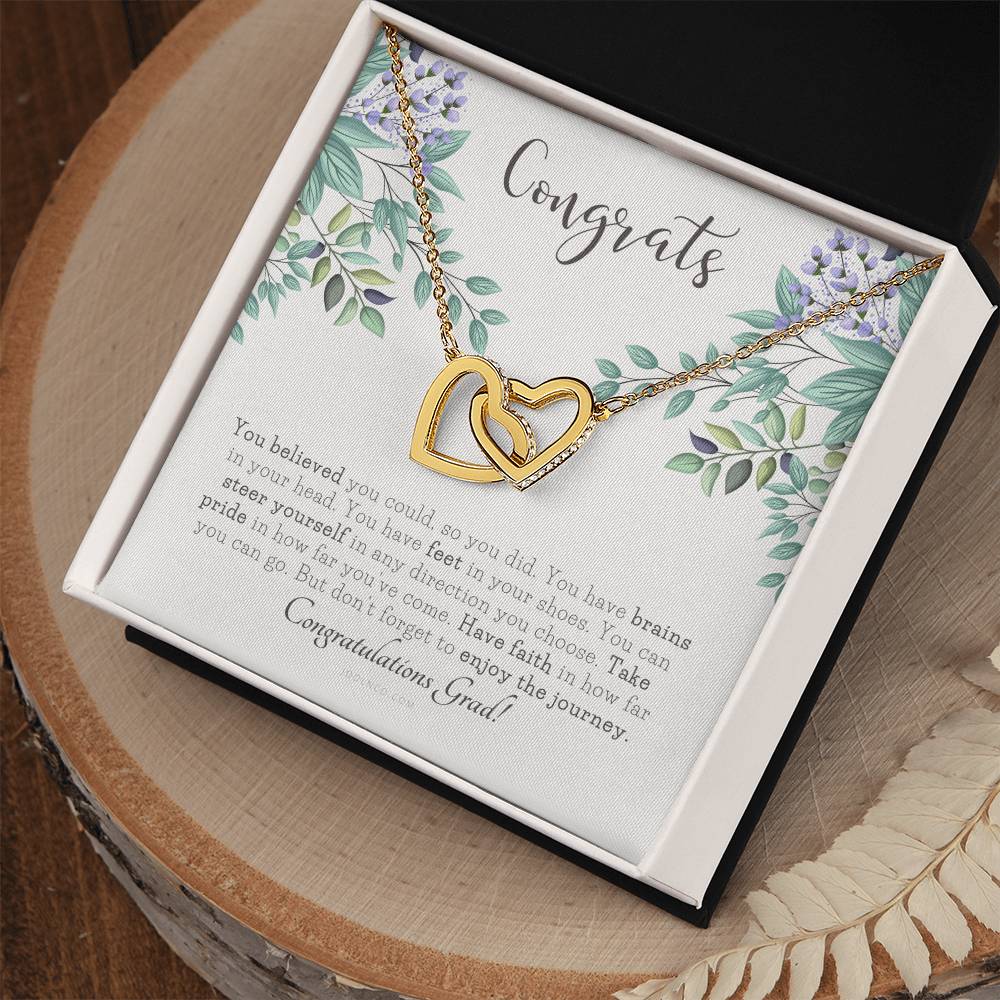 Graduation Gift Necklace Graduation Gift For Her College Graduation Gift For Her High School Senior Graduation Class Of Interlocking Hearts Necklace