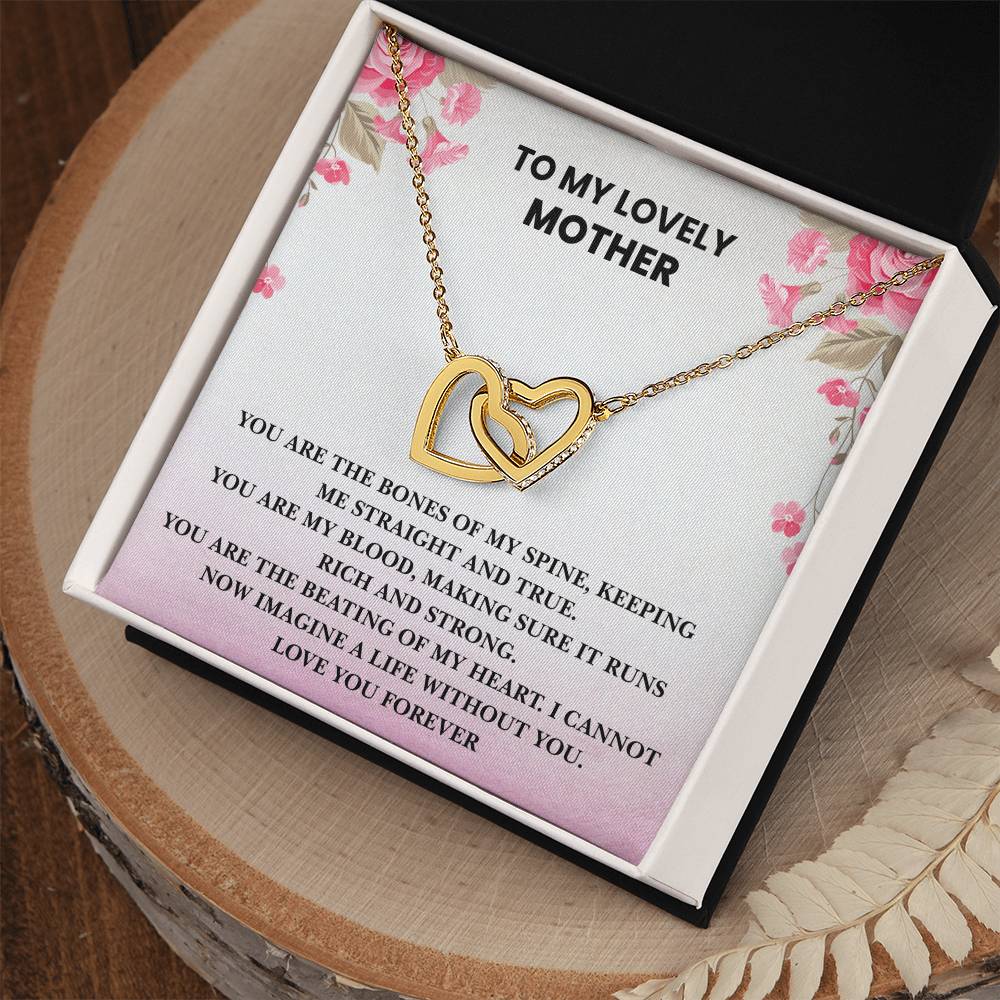 To My Lovely Mother - I Cannot Imagine Life Without You - Necklace Interlocking Hearts Necklace
