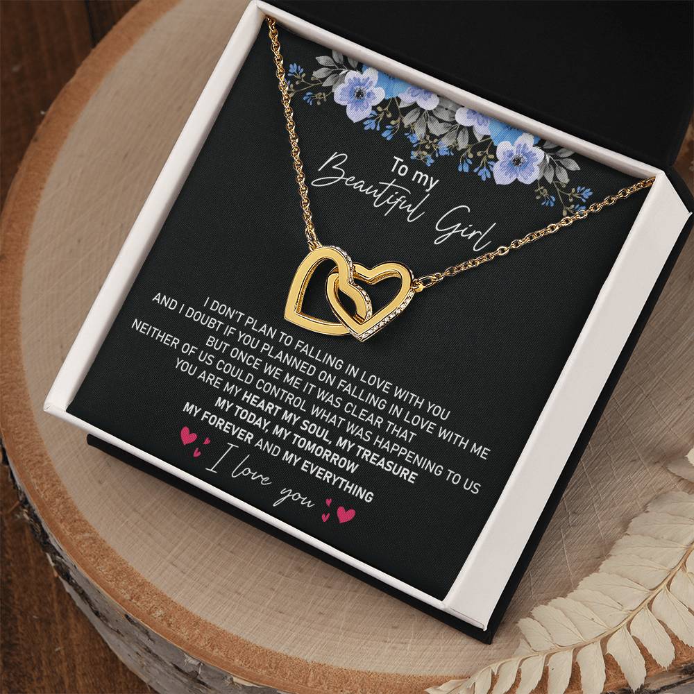 Perfect Valentines Necklace Gift For Girlfriend Wife Future Wife Interlocking Hearts Necklace