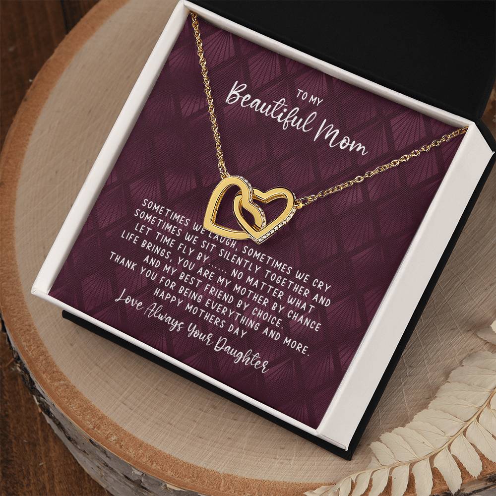 Mothers Day Best Friend - Interlocking Hearts - Love Daughter Interlocking Hearts Necklace