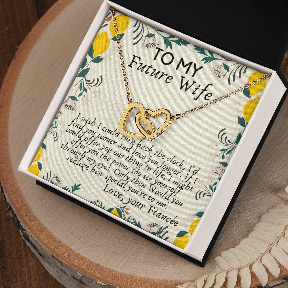 Future Wife Heart Necklace For Fiancé On Engagement Fiancée Birthday Gift Fiancée Gift For Her Engagement Gift To My Future Wife Gift Interlocking Hearts Necklace