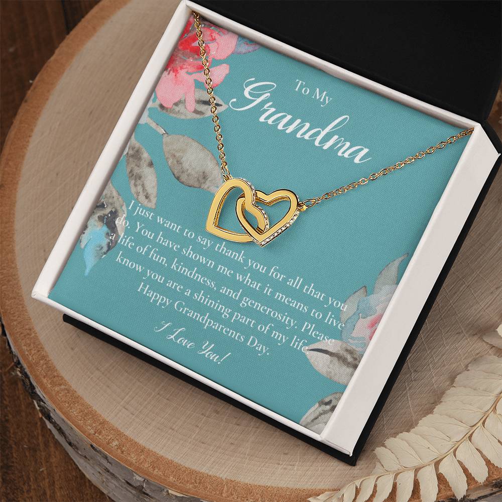Gift For Grandma Necklace Grandmother Birthday Gift From Granddaughtergrandson To My Grandma Necklace Gift Grandmother Gift Grandparents Day Gift Interlocking Hearts Necklace