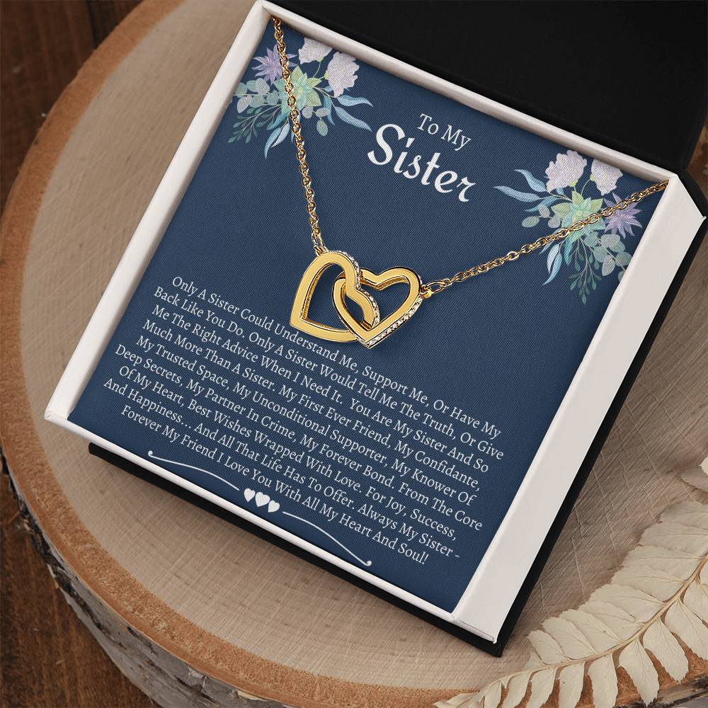 Gift For Sister 4Th Interlocking Hearts Necklace