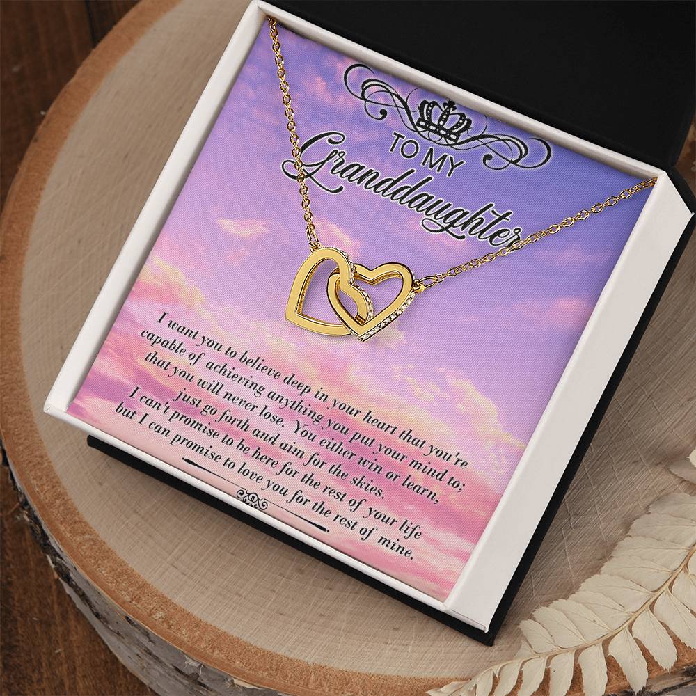 To My Granddaughter Interlocking Hearts Necklace Message Card