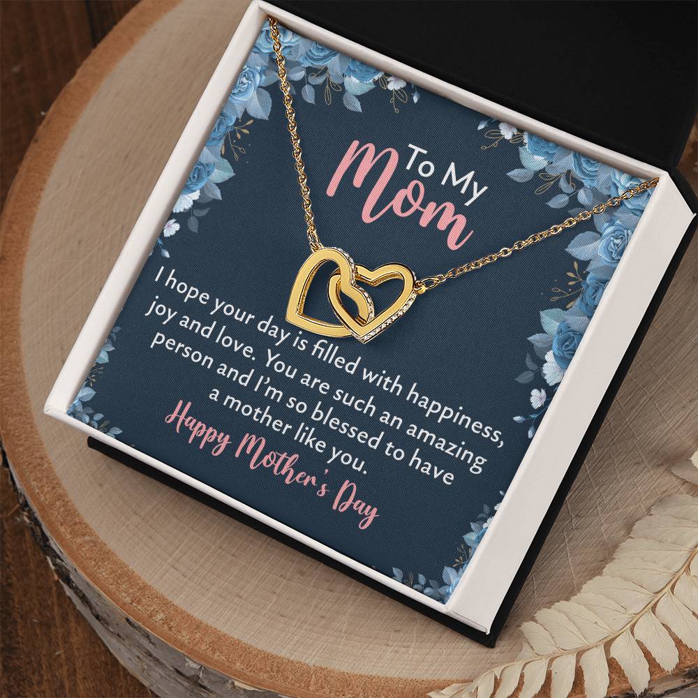 To My Mom Interlocking Hearts Necklace