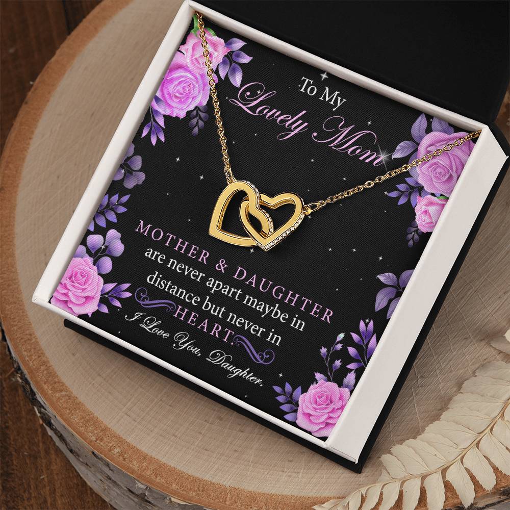Gifts For Mom From Daughter Interlocking Hearts Necklace