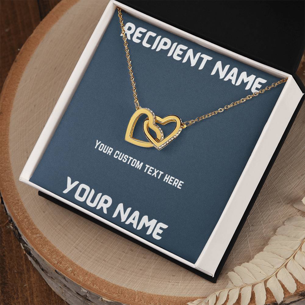 Interlocked Hearts With Custom Message Interlocking Hearts Necklace