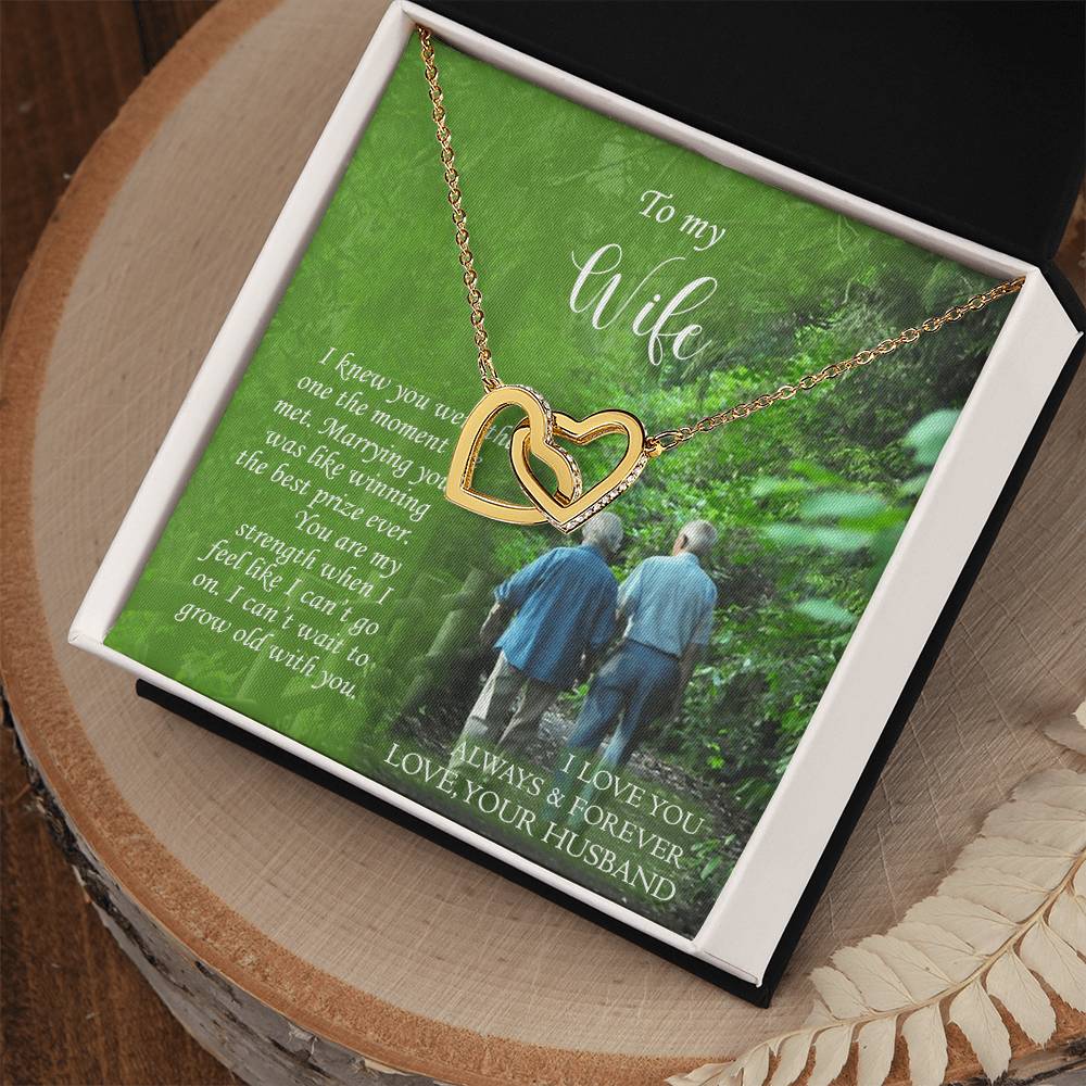 To My Wife Interlocking Hearts Necklace