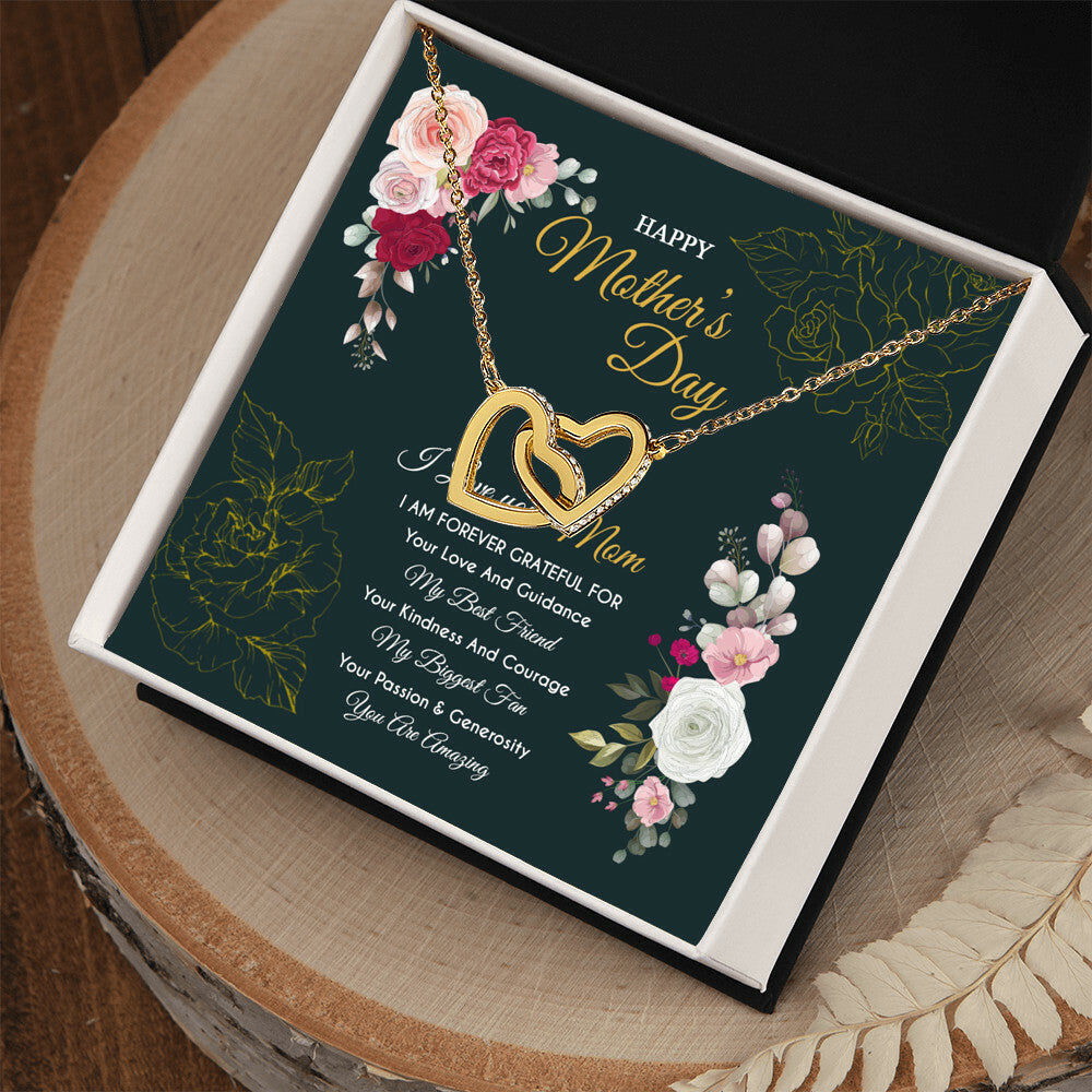 Gift For Mom - Forever Grateful - The Interlocking Heart Necklace Interlocking Hearts Necklace