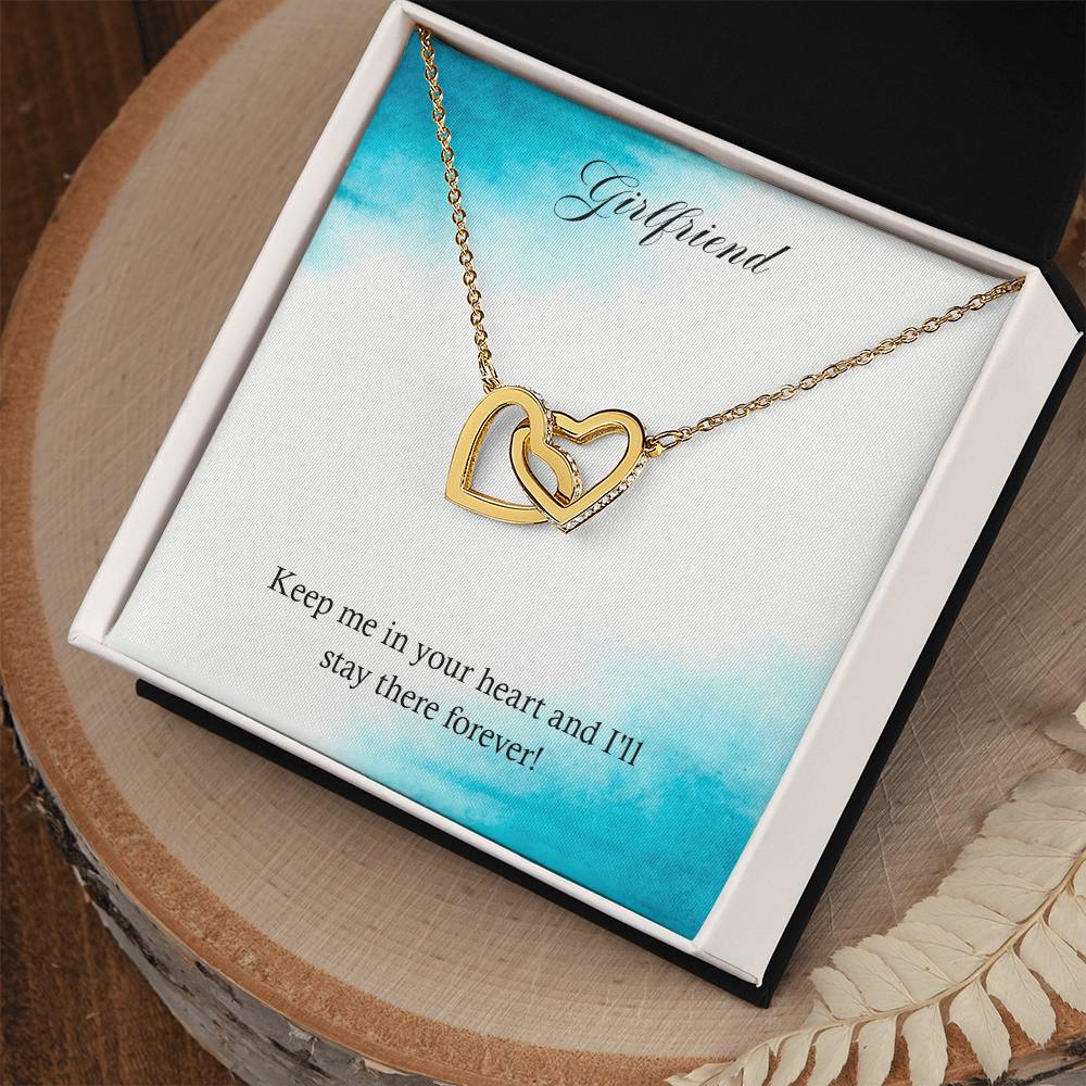 Girlfriend - Keep Me In Your Heart And I'Ll Stay There Forever - Interlocking Heart Necklace Interlocking Hearts Necklace