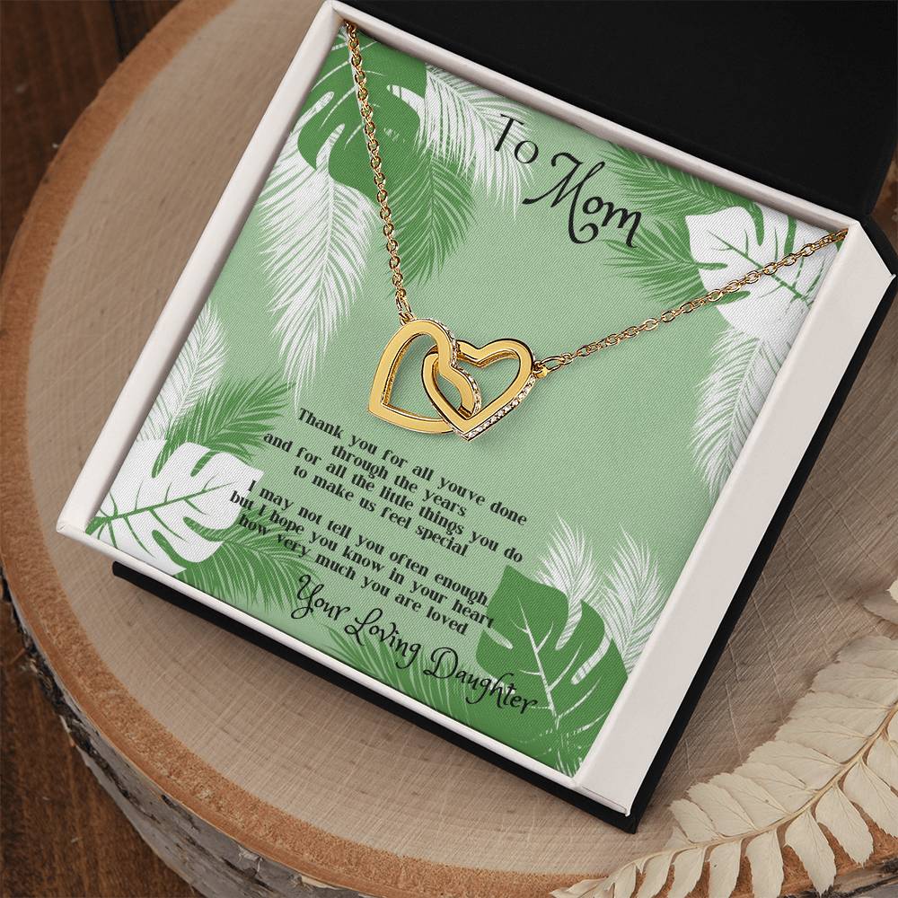 Mother'S Day Gift For Mom - Interlocking Hearts Necklace From Daughter