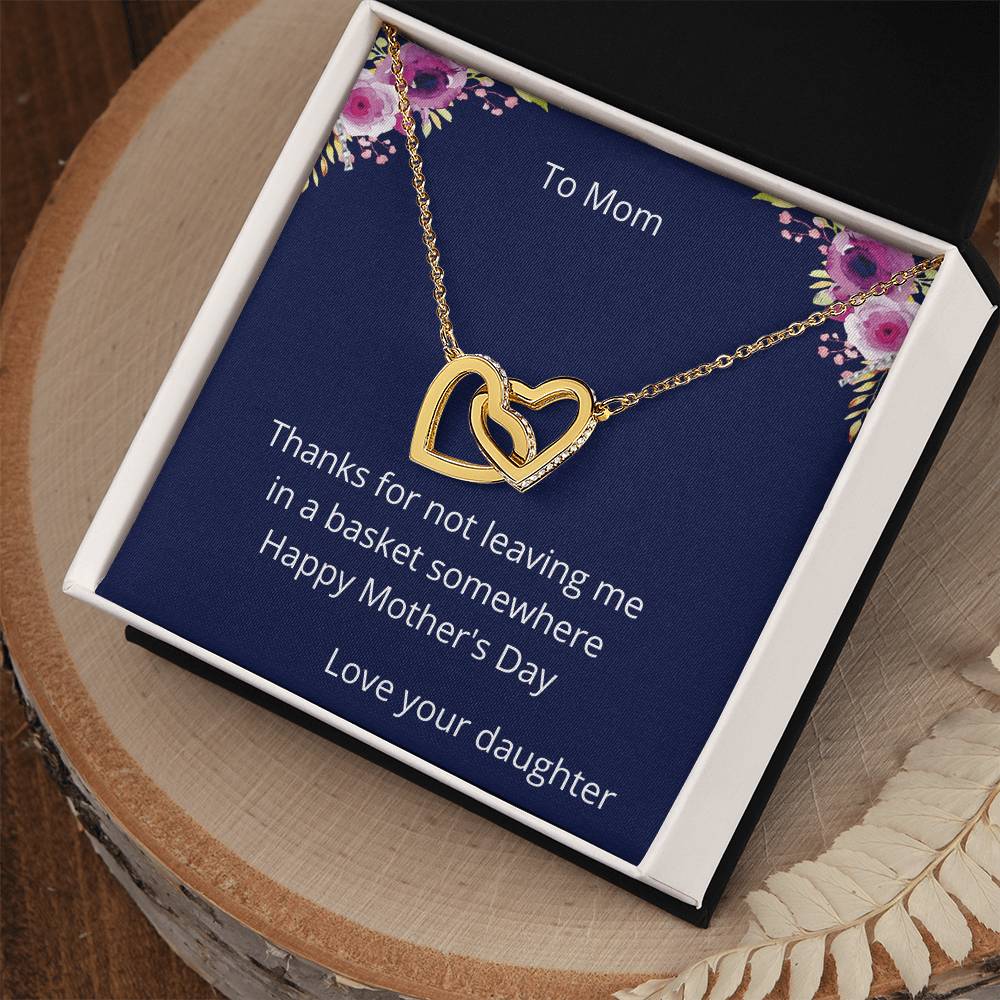 Thanks For Not Two Hearts Necklace Interlocking Hearts Necklace