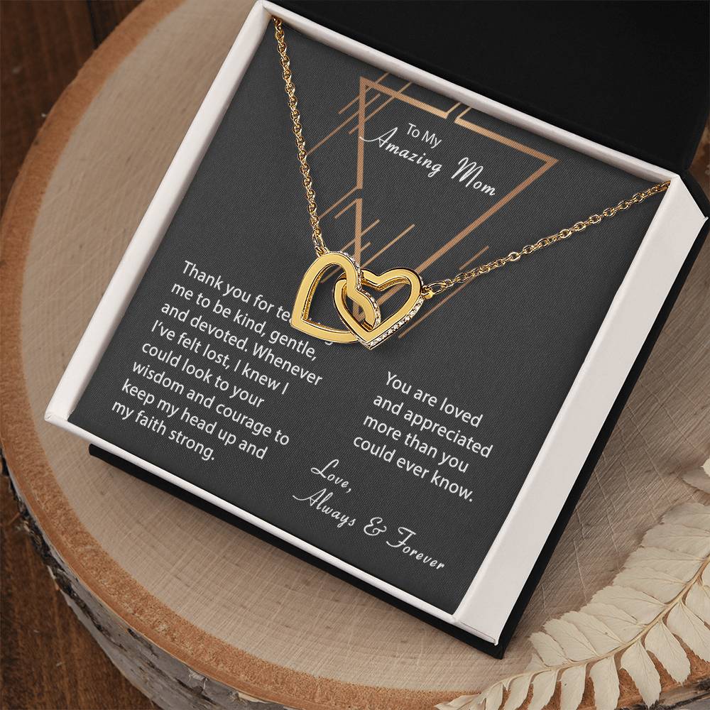 Keep My Faith Strong Necklace Interlocking Hearts Necklace