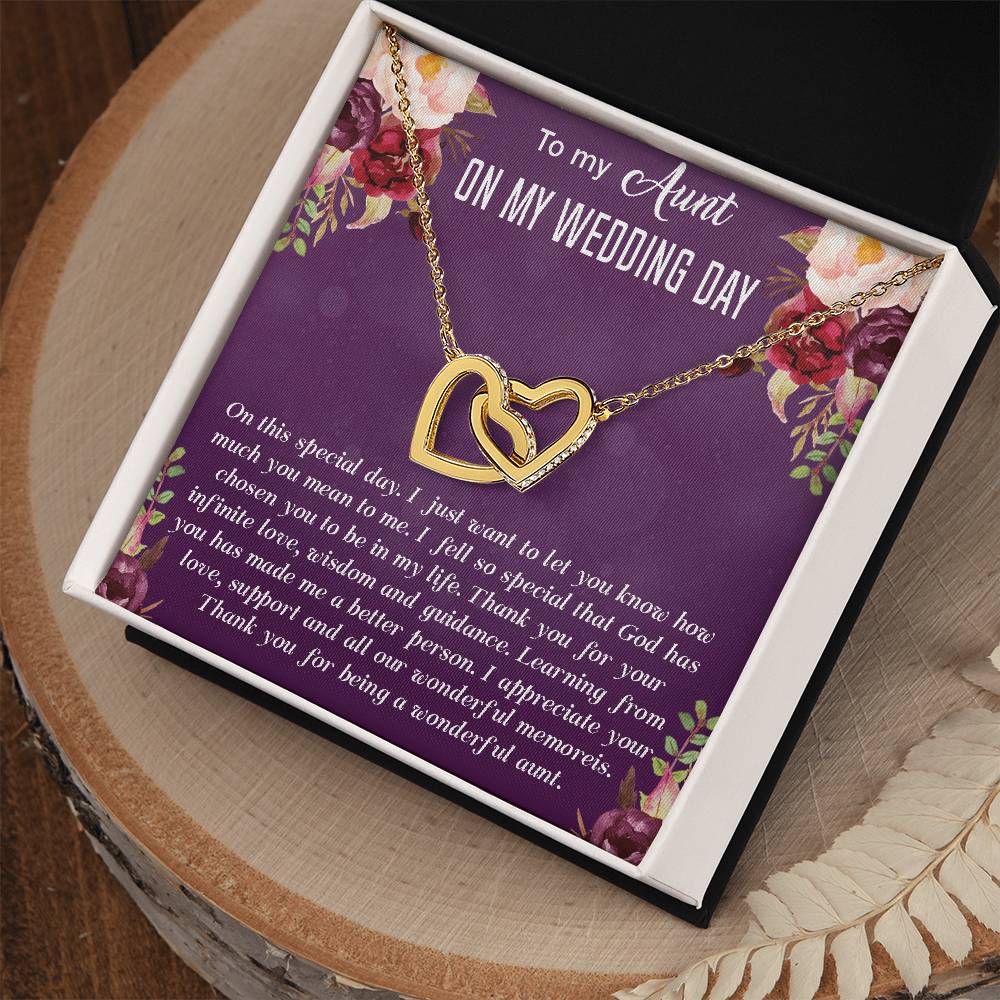 Aunt Of The Bride Interlocking Hearts Necklace Gift Aunt Wedding Gift From Bride Wedding Gift From Bride And Groom Aunt Necklace Gift