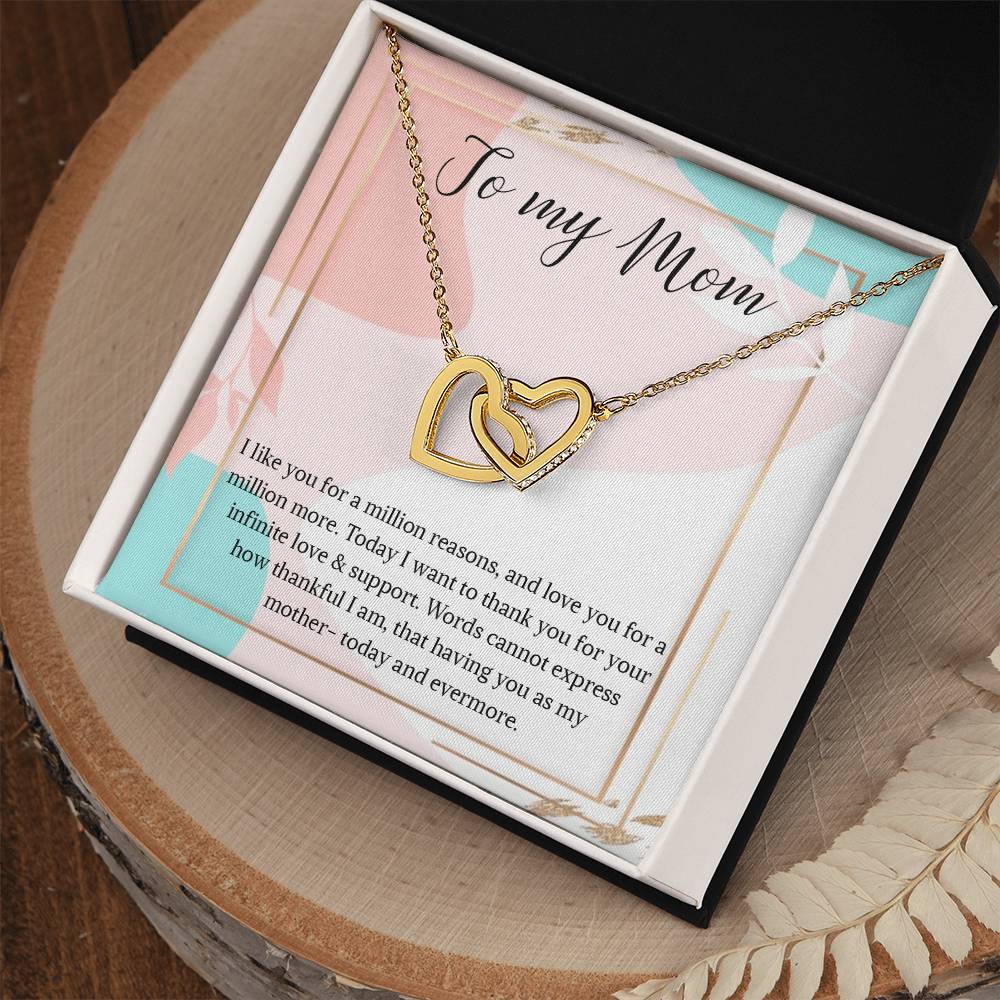 Necklace Gift For Mom To My Mom Necklace Gift Interlocking Hearts Necklace For Mom Mom Birthday Necklace Gift My Mom Jewelry Massage