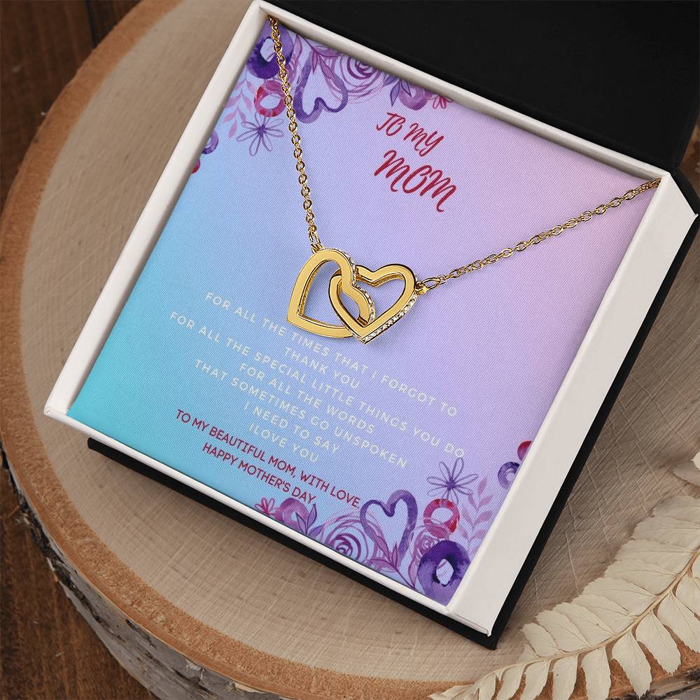 Mother'S Day Two Hearts Necklace Gift For Mom For Mother’S Day Interlocking Hearts Necklace