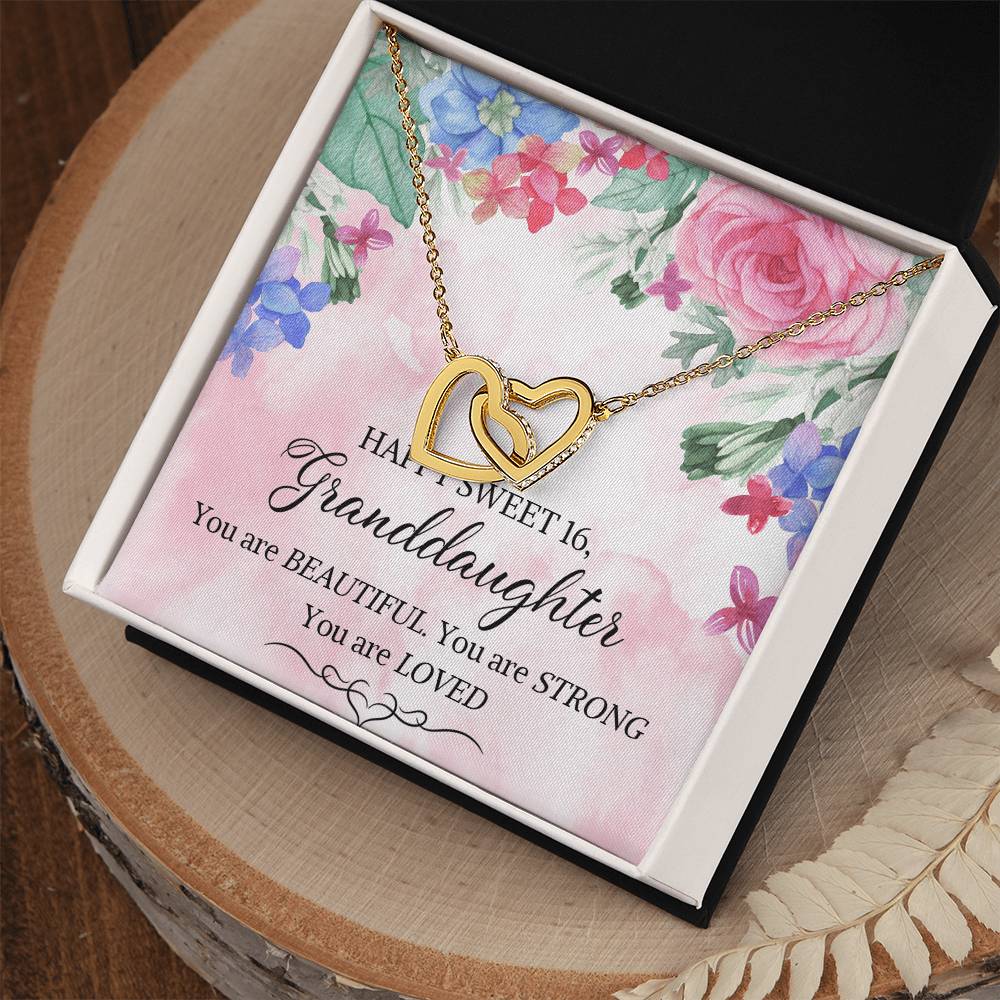 Granddaughter 16Th Birthday Granddaughter 16Th Birthday Necklaceseptember Birthday Interlocking Hearts Necklace Custom Birthday Necklace