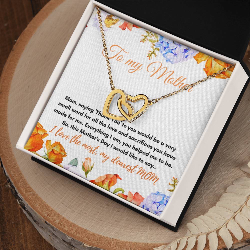 To My Mother Interlocking Hearts Necklace