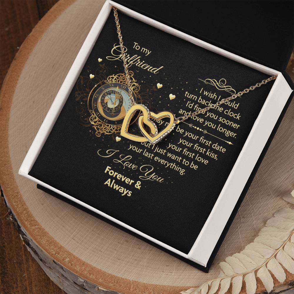 To My Girlfriend - Forever & Always Necklace Interlocking Hearts Necklace