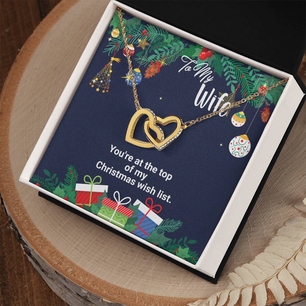 You'Re At The Top Of My Christmas Wish List Two Hearts Interlocked Together As A Symbol Of Never-Ending Love Necklace. Interlocking Hearts Necklace