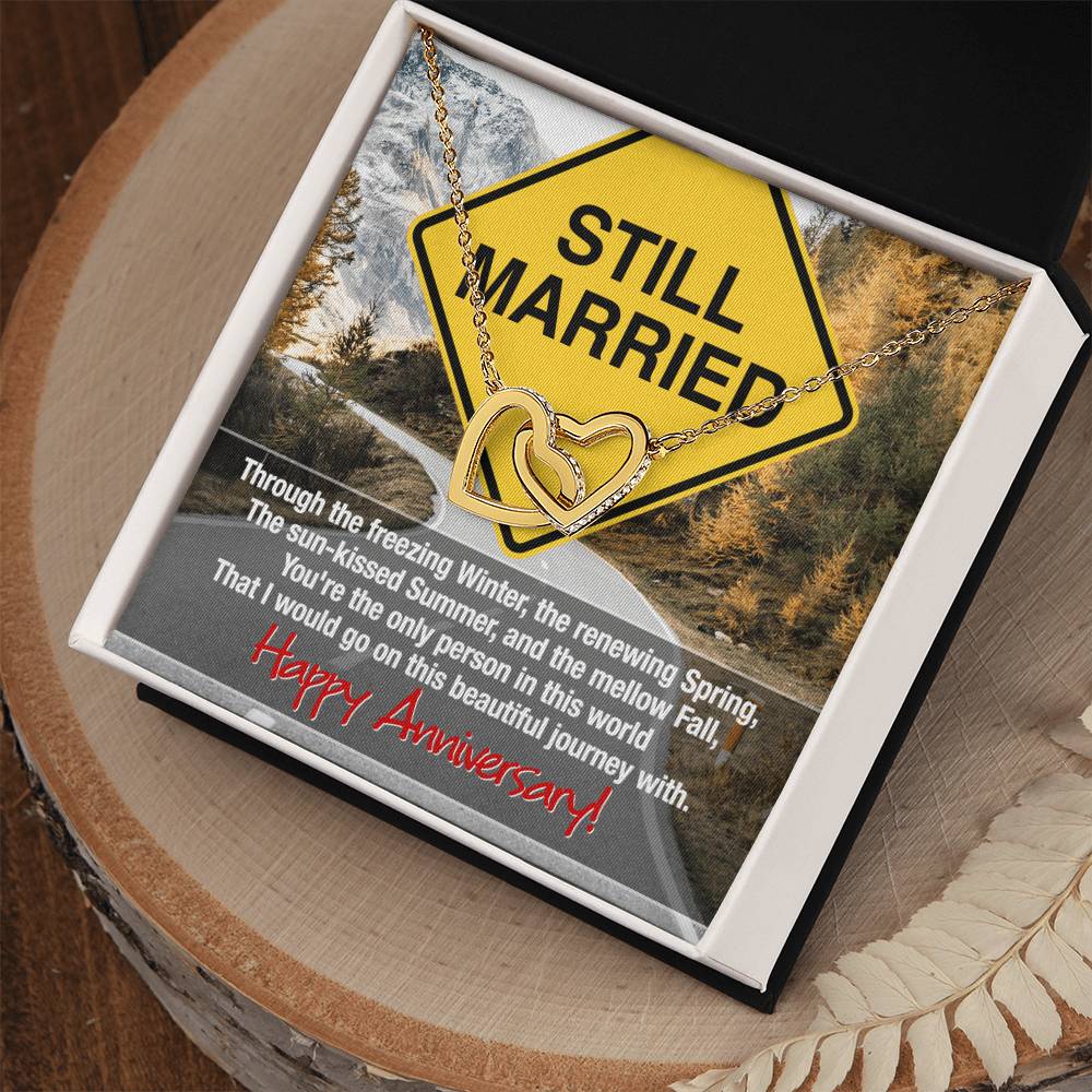 Still Married Anniversary Necklace Interlocking Hearts Necklace