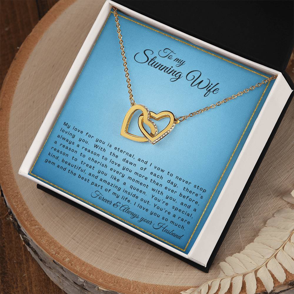 Gift For Wife My Love For You Is Eternal Interlocking Hearts Necklace