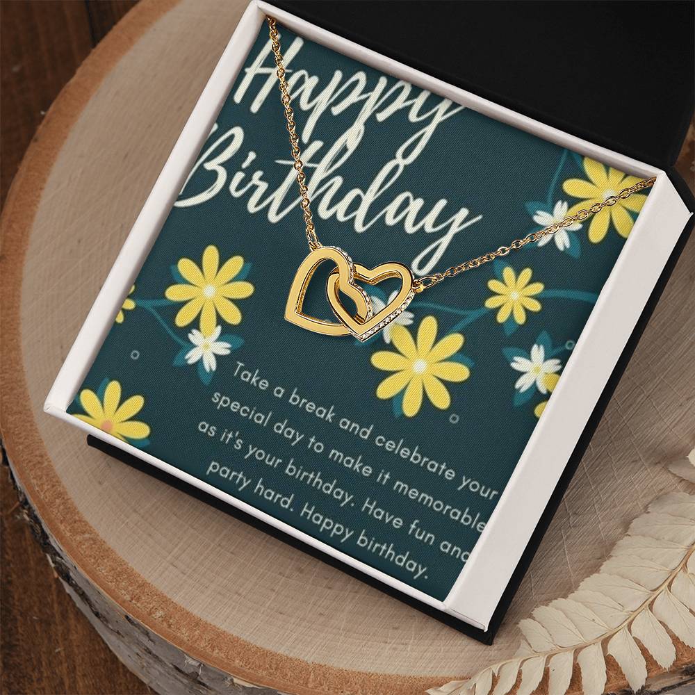 Birthday To My Daughter Interlocking Hearts Necklace