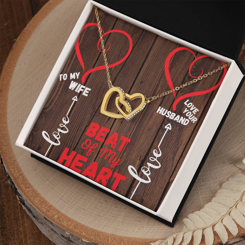Beat Of My Heart Interlocking Hearts For My Wife Interlocking Hearts Necklace