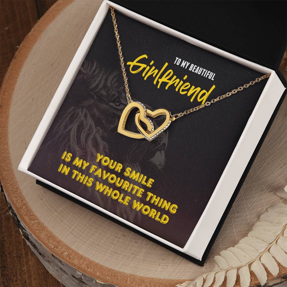 Interlocking Hearts - To My Beautiful Girlfriend - My Favourute Thing Interlocking Hearts Necklace