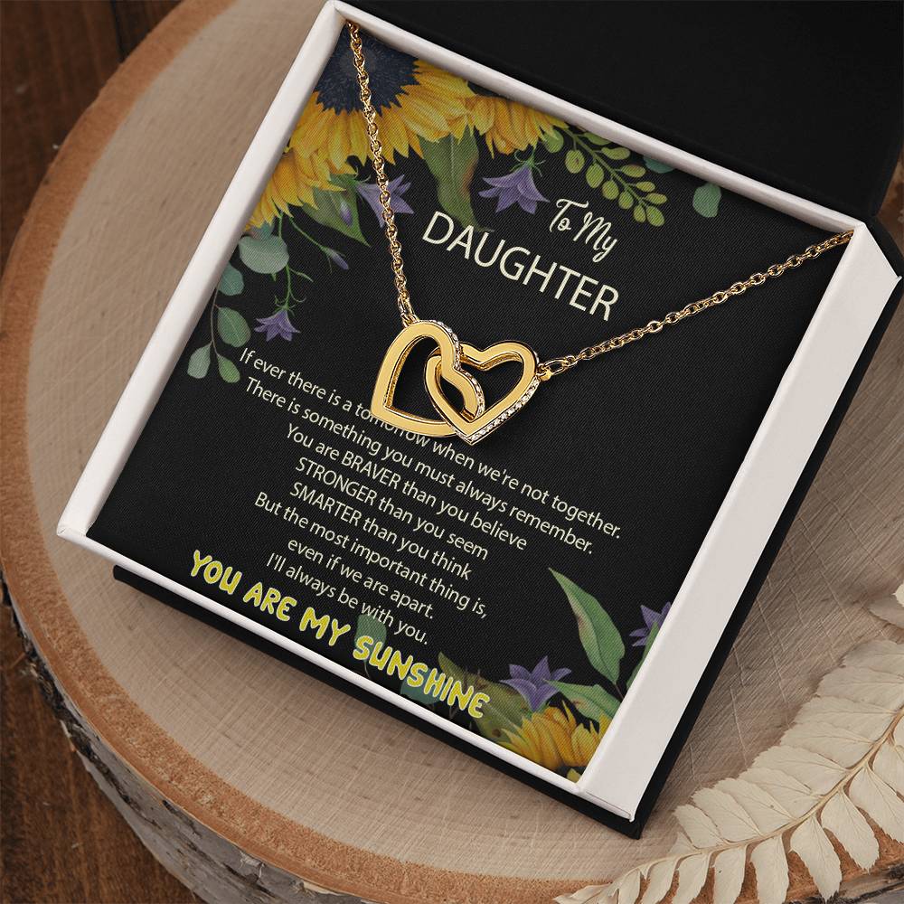 To My Daughter You Are My Sunshine Interlocked Hearts Necklace Interlocking Hearts Necklace