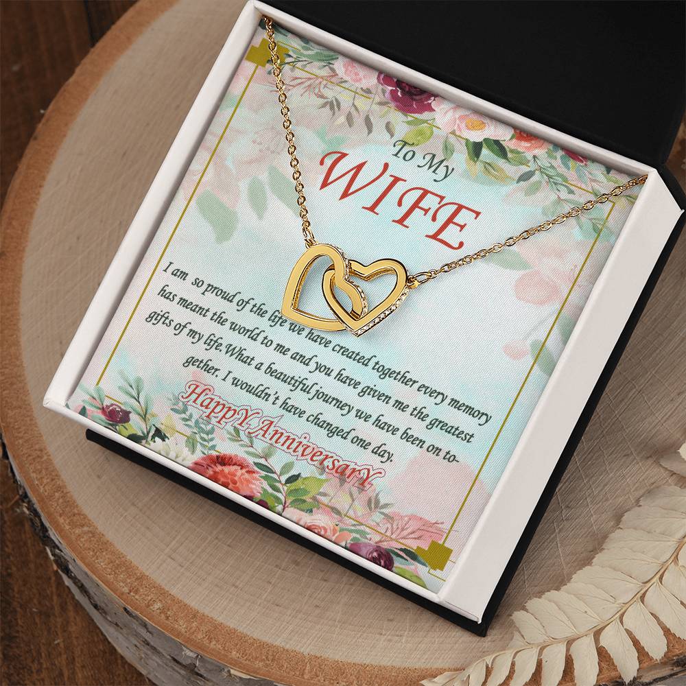 To My Wife Interlocking Hearts Necklace