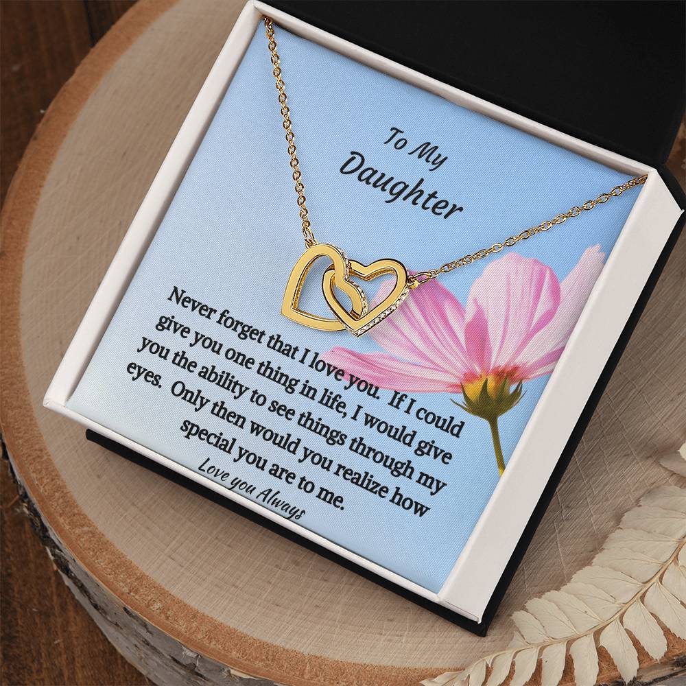To My Daughter - Interlocking Hearts Necklace