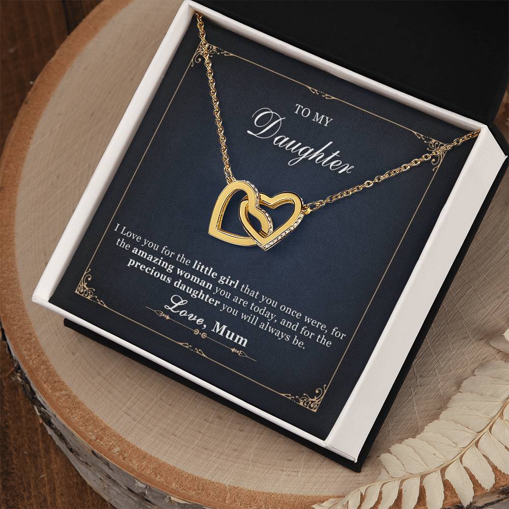 To My Daughter - Interlocking Hearts Necklace