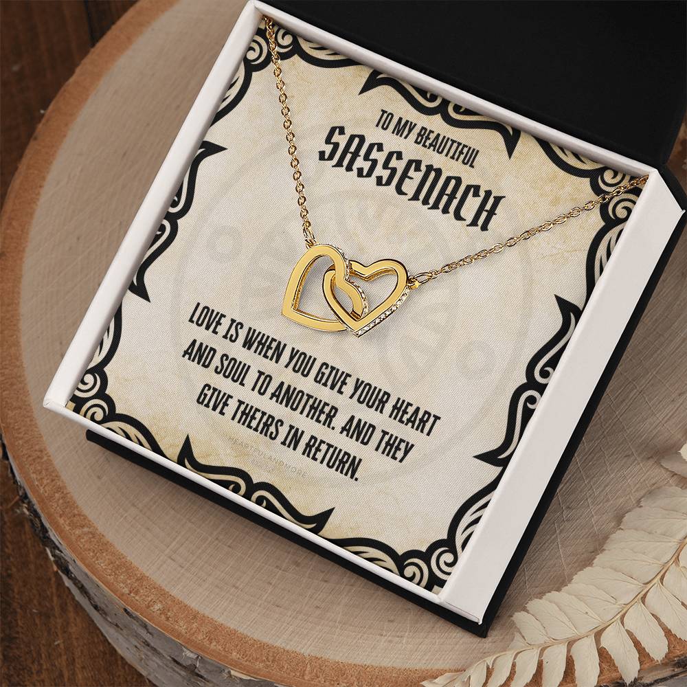 To My Sassenach Outlander Gift Outlander Gift Box Outlander Jewelry Outlander Gift For Wife Outlander Charm Outlander Necklace Interlocking Hearts Necklace