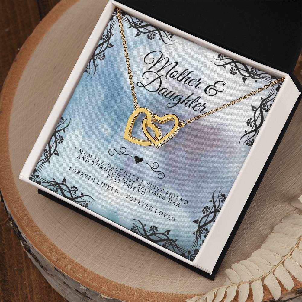 Mother & Daughter - Gift To Daughter - Interlocked Hearts Pendant Interlocking Hearts Necklace